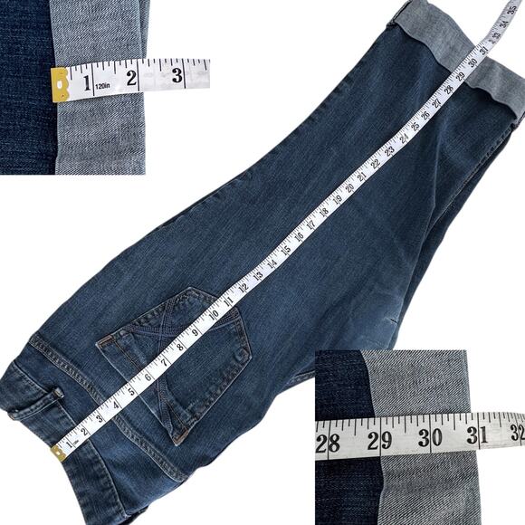 Lane Bryant Roll Cuff Denim Crop Capri Jeans Plus Size 18 Petite Triangle Blue - Picture 14 of 14